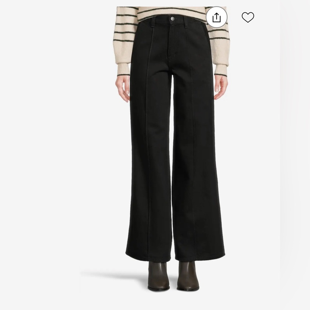 Madewell Black Superwide-Leg Trouser Jeans